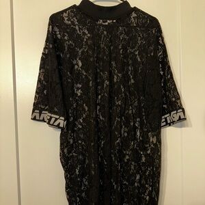 Mens Black Floral Sheer Shirt